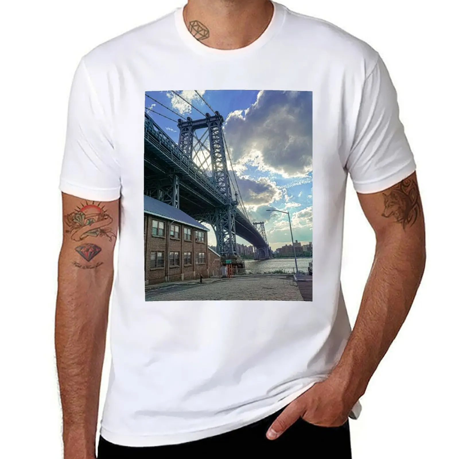 

Williamsburg Bridge T-Shirt black cotton t-shirt plain for man package man t shirts for men T-Shirt