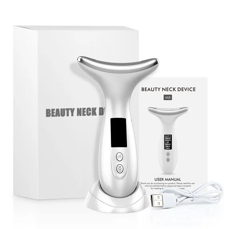 جديد 7-Color ضوء الرقبة الجمال EMS جهاز الوجه لتقليل تجاعيد الرقبة العناية بالبشرة شد الجلد تقليل الذقن المزدوجة أدوات العناية بالبشرة #5