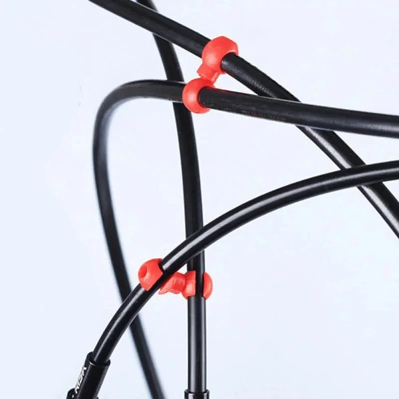 40/10pcs Rotatable S-Style Bike Brake Cable Clips, Durable MTB Hose Guide Hooks for Bicycle Cycling image 4