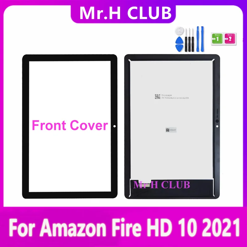 Front Cover or LCD For Amazon Kindle Fire HD 10 2021 LCD HD10 11th Gen 2021 T76N2B T76N2P Display Touch Screen Assembly Repair