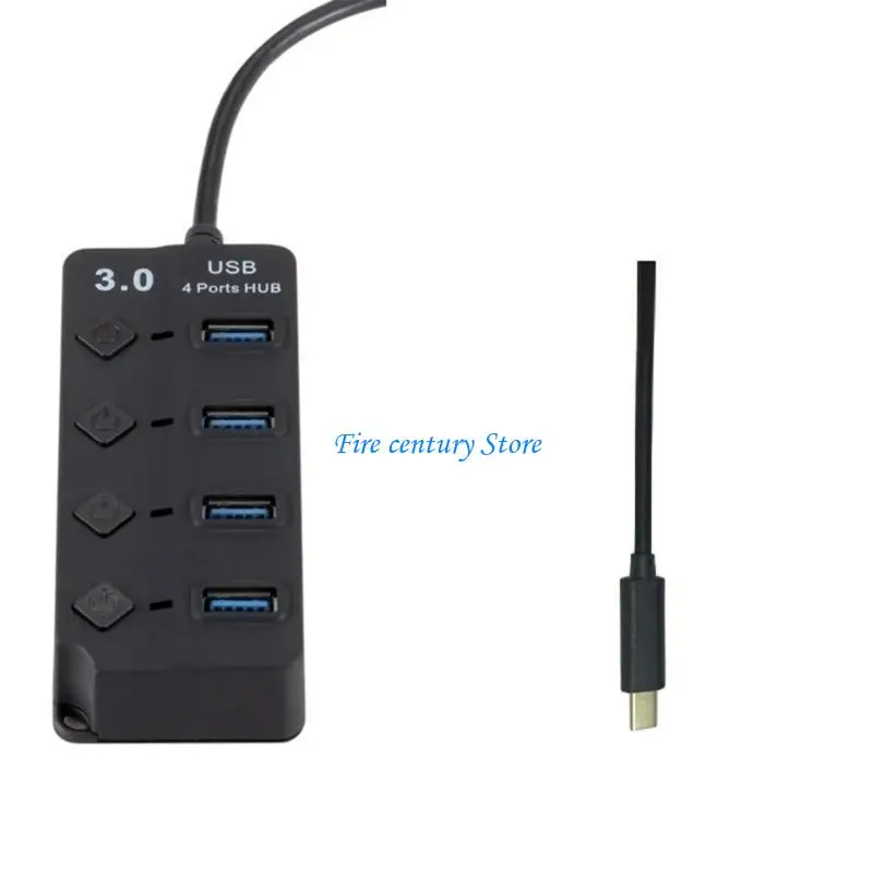 

J6PA Многофункциональная док -станция USB / Type C Hub с 4 портами (3 USB2.0 +1 USB3.0) USB Extender для таблеток ноутбуков