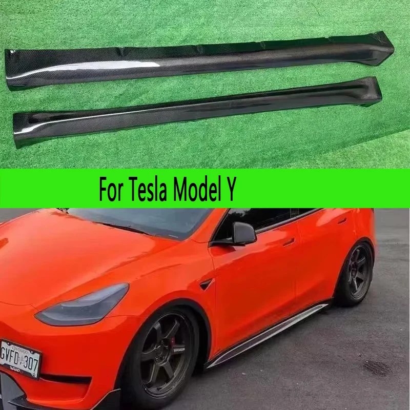 

For Tesla Model Y Carbon Fiber Side Skirt Splitters Cupwings Winglets Canards Apron Bumper Side Skirts Cover Auto Parts