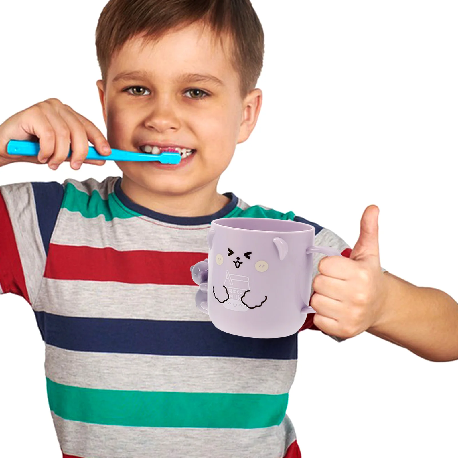 

2 pcs Bathroom Cup Cartoon Plastic Cup 3D Bear Design Smooth Mouth Reusable For Toothbrush Holder Bathroom