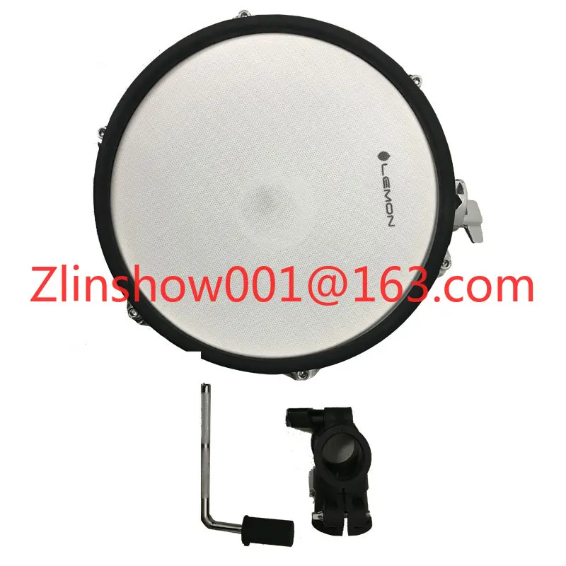 Drum Pad 10 inch  Dual Zone Wooden Mesh Drum Parts for Electronic Drum with Tom Holder & Clamp