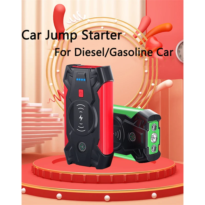 Car Jump Starter Power Bank 39800mAh Magnetic Wireless Charger Portable Rechargeable Battery Backup Bateria For iPhone 14 13