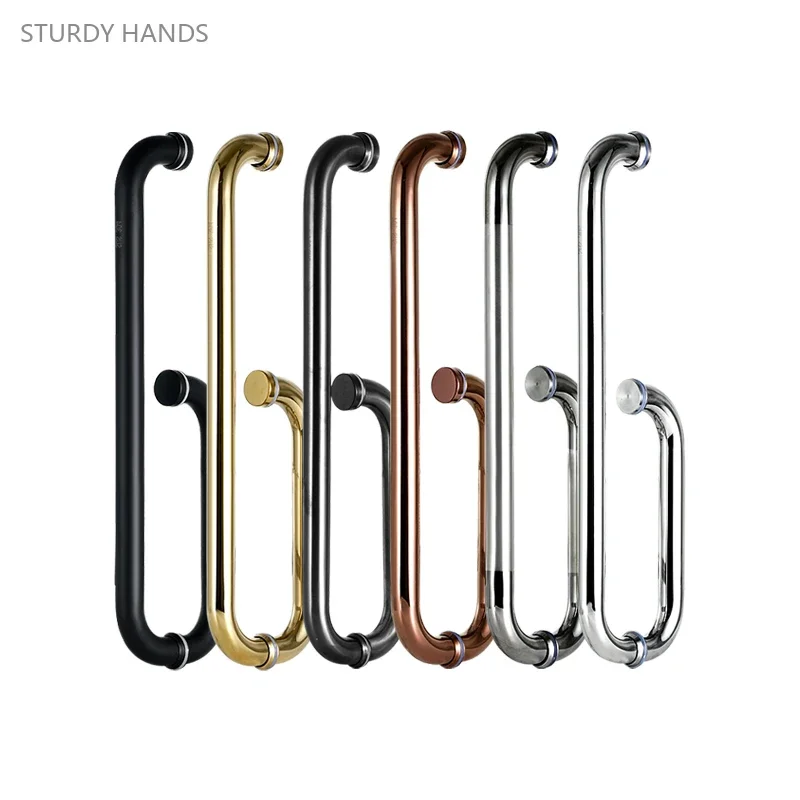 

1PCS thickened 304 stainless steel copper core glass door handle shower room bathroom bathroom sliding door handle