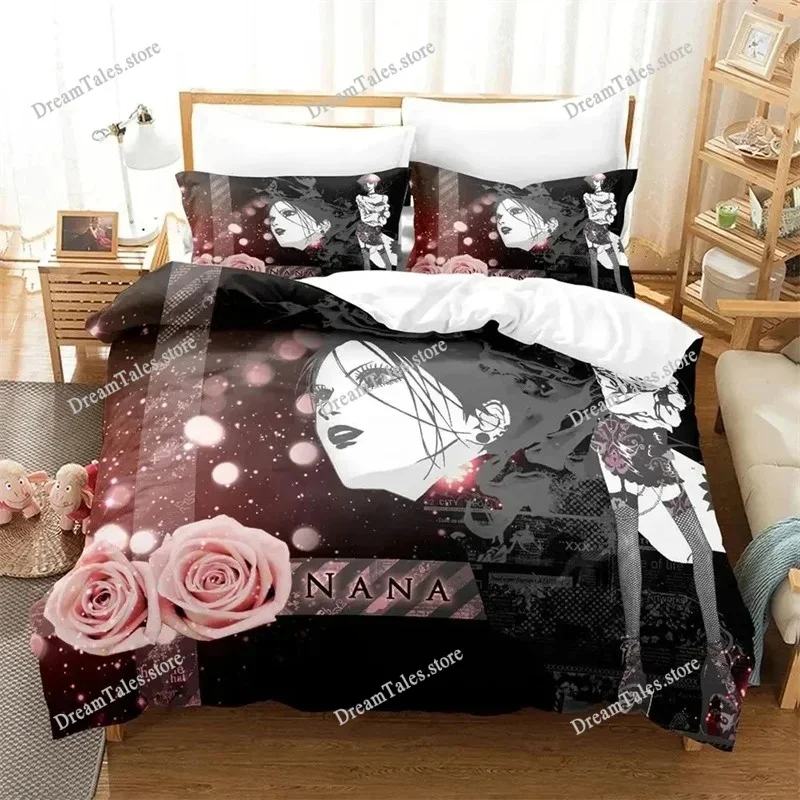 3D Printed Anime Kawaii Girls NANA Bedding Sets Exquisite Bed Supplies Set Duvet Cover Bed Comforter Set Luxury Birthday Gift741