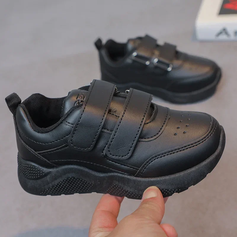 موضة الصلبة الأطفال أحذية رياضية الصبي مقاوم للماء بولي Leather الجلود أحذية غير رسمية الخريف الفتيات تزلج أحذية الاطفال تنفس الاحذية #3