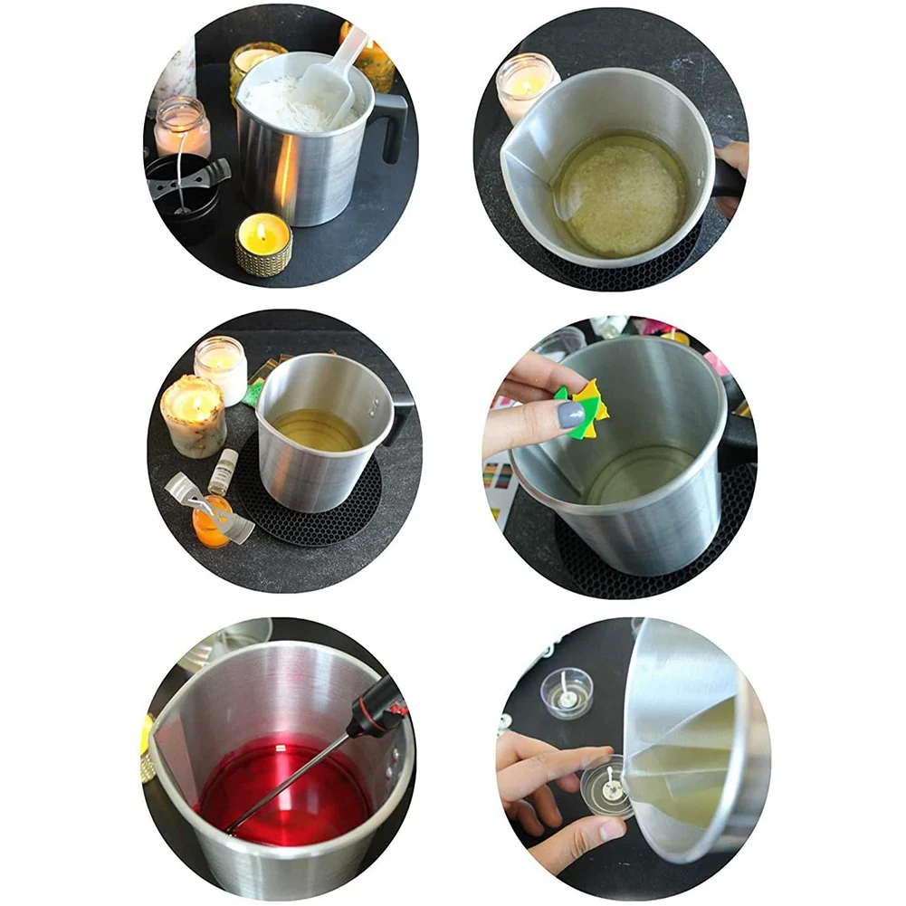 DT38 4 Pounds Candle Making Pouring Pot, Aluminum Construction Candle Making Pitcher Pouring Spout Wax Melting Pot