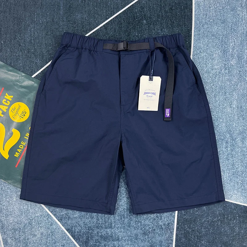 Celana pendek kasual longgar musim panas celana kuartal di atas lutut kaki lurus retro Amerika pria