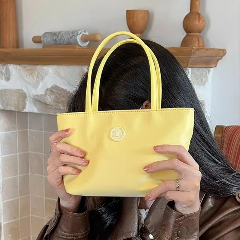 Korea Version Fashion Yellow Bag Summer Messenger Bag Women 2024 New Minimalist Handbag Mobile Phone Solid Color Cute Bags