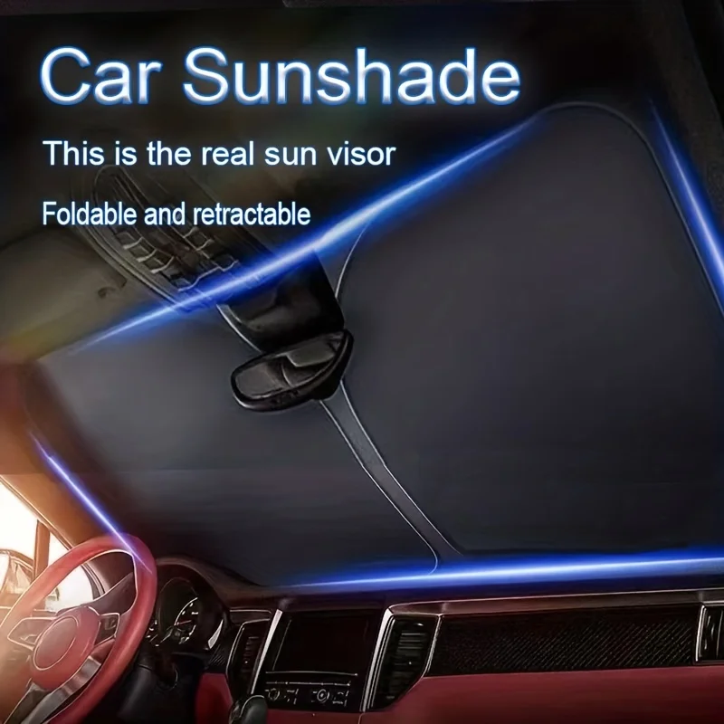 1pc Car Windshield Sun Visor Foldable Sun Shade Cover for Front Window - UV Protection & Interior Cooling!