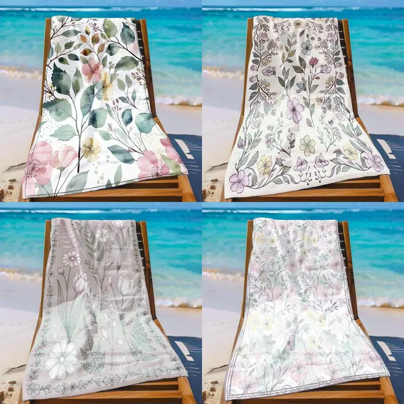 

Floral Beach Towel for Summer Patterned Sunscreen And Windproof Suitable For Swimming Pool Camping Travel Blanket