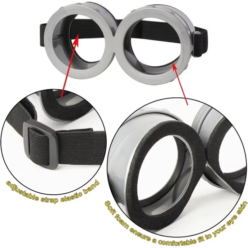 4 قطع من إكسسوارات أزياء الهالوين للبالغين - قبعة صغيرة صفراء نظارات وقفازات وحمالات لملابس الهالوين أنيمي