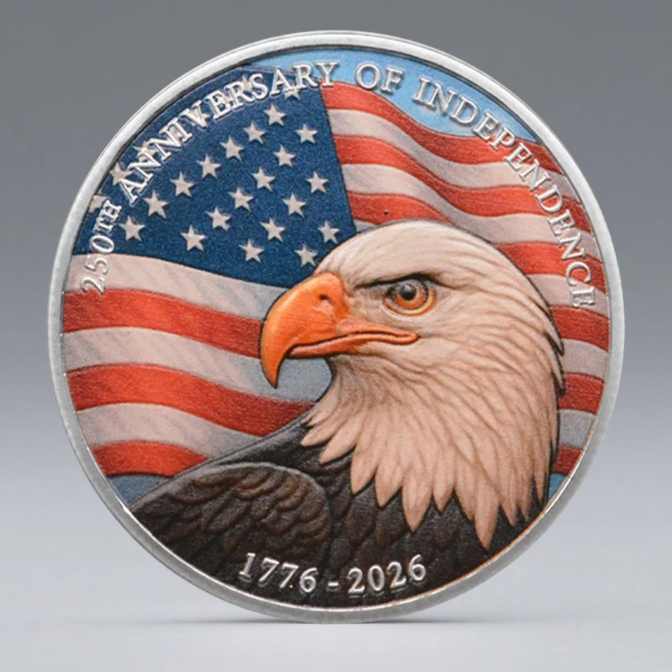 الذكرى السنوية الـ 250 لعملة تذكارية الاستقلال مطلية بالفضة توقيع العملة القابلة للجمع