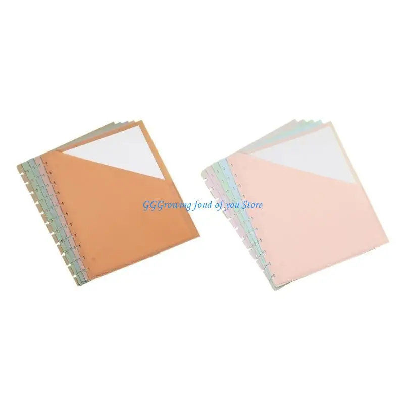 

H9EB 11 Holes Binder Dividers with 3 Hole Punched Refill Paper for Binders Notebook