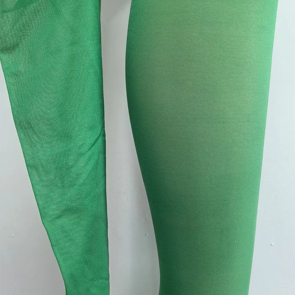 162-175cm Plus Size Women White Green Pantyhose Sexy Slimming Foot Anti Hook 40d Core Spun Silk Cross Border Belly Lifting Socks