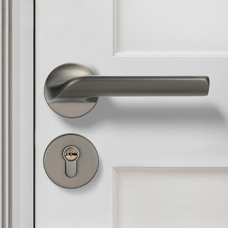 

Modern Minimalist Bedroom Door Split Lock Indoor Silent Lock Room Bathroom Wooden Complete Set