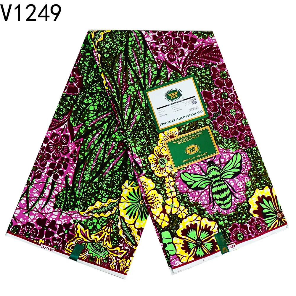 แท้แอฟริกันผ้าขี้ผึ้งนุ่ม 6 หลาอังการาสไตล์ Retro พิมพ์ผ้าบาติกคุณภาพสูงผู้หญิงงานแต่งงานชุดเย็บผ้าฝ้าย 100%