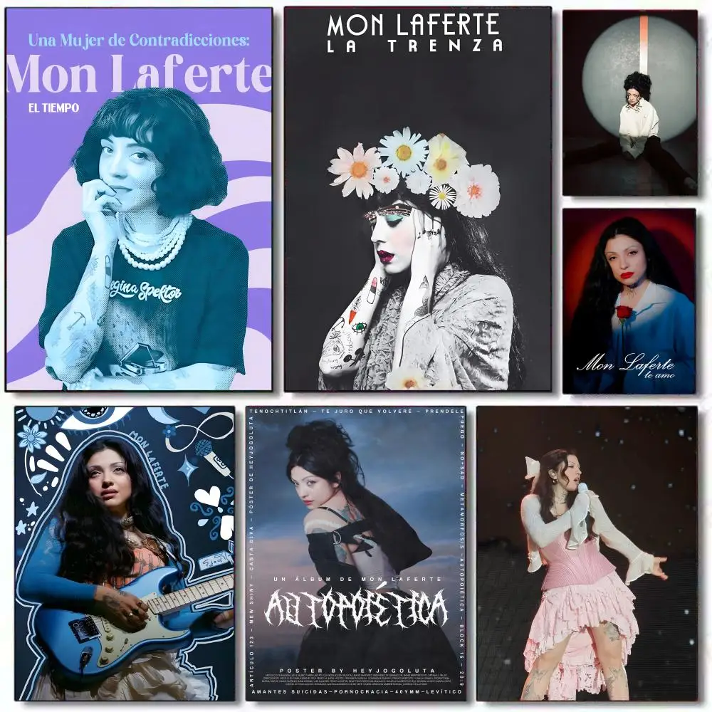 Póster de cantante m-mon l-laferte, decoración de regalos navideños diseñada para el hogar, restaurante, oficina, espacio, arte de pared
