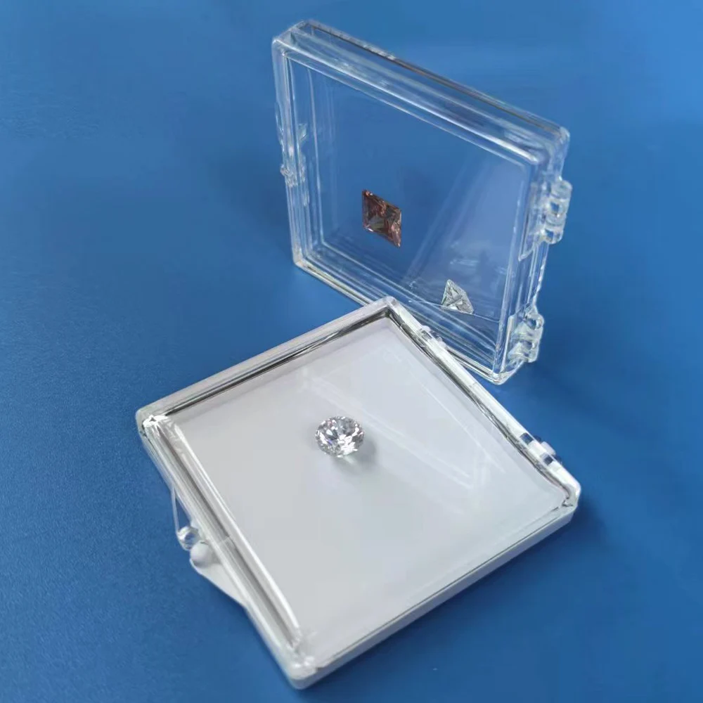 Floating Gemstone Storage Box Gems Display Organizer Holder Clear Adhensive Loose Diamond Stone Zircon Jewelry Packaging Boxes