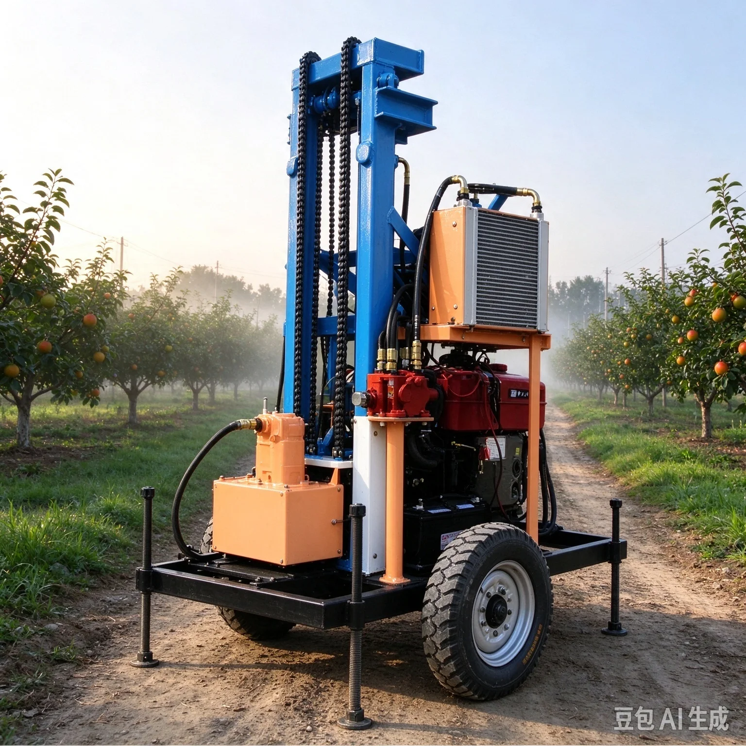 Small Water Well Drilling Rig Multi-functional Portable Diesel Hydraulic 100m Depth Artesian Borehole Water Core Tools System