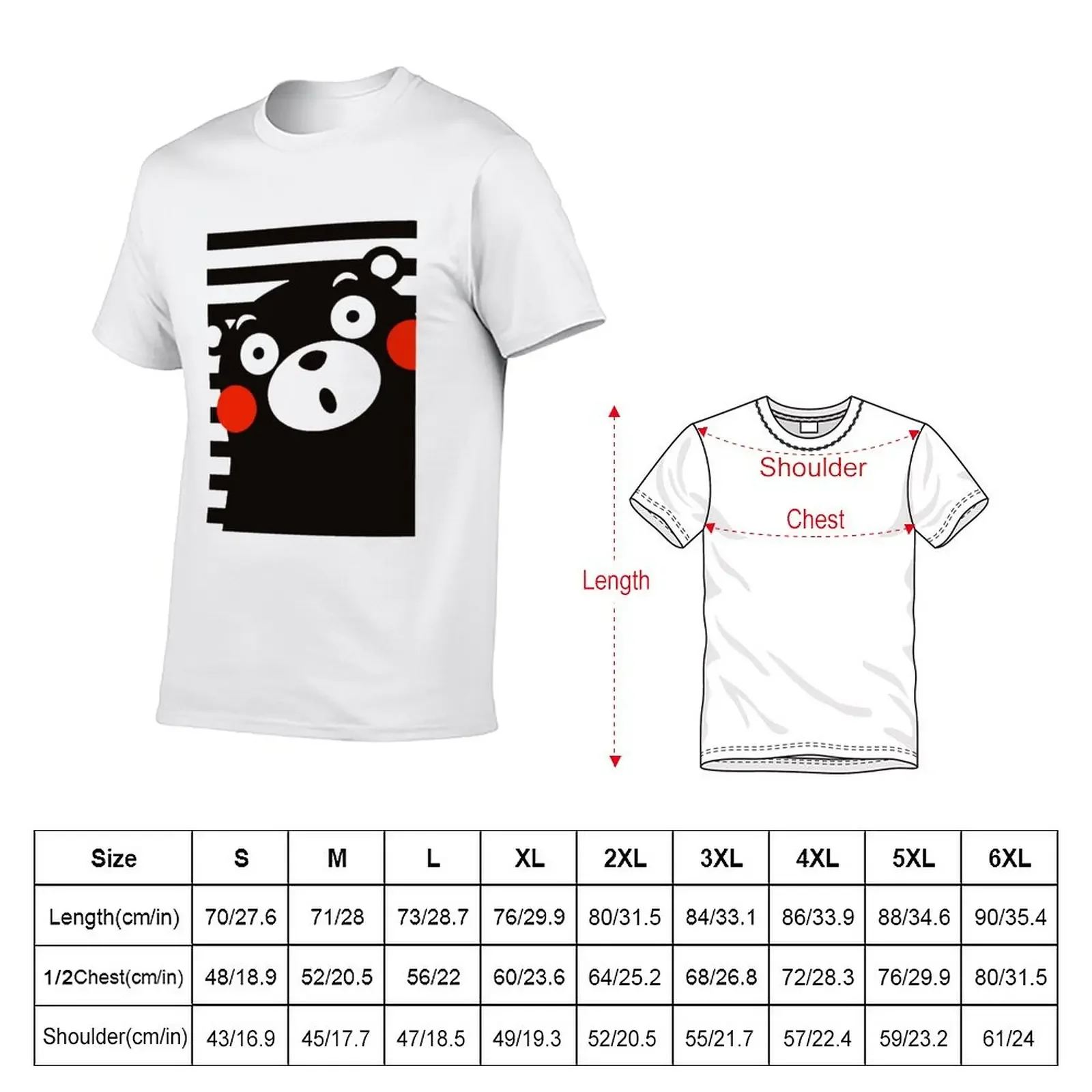 New Japan Anime Kumamon Bear Animal T-Shirt plain t-shirt graphic t shirt Men's cotton t-shirt