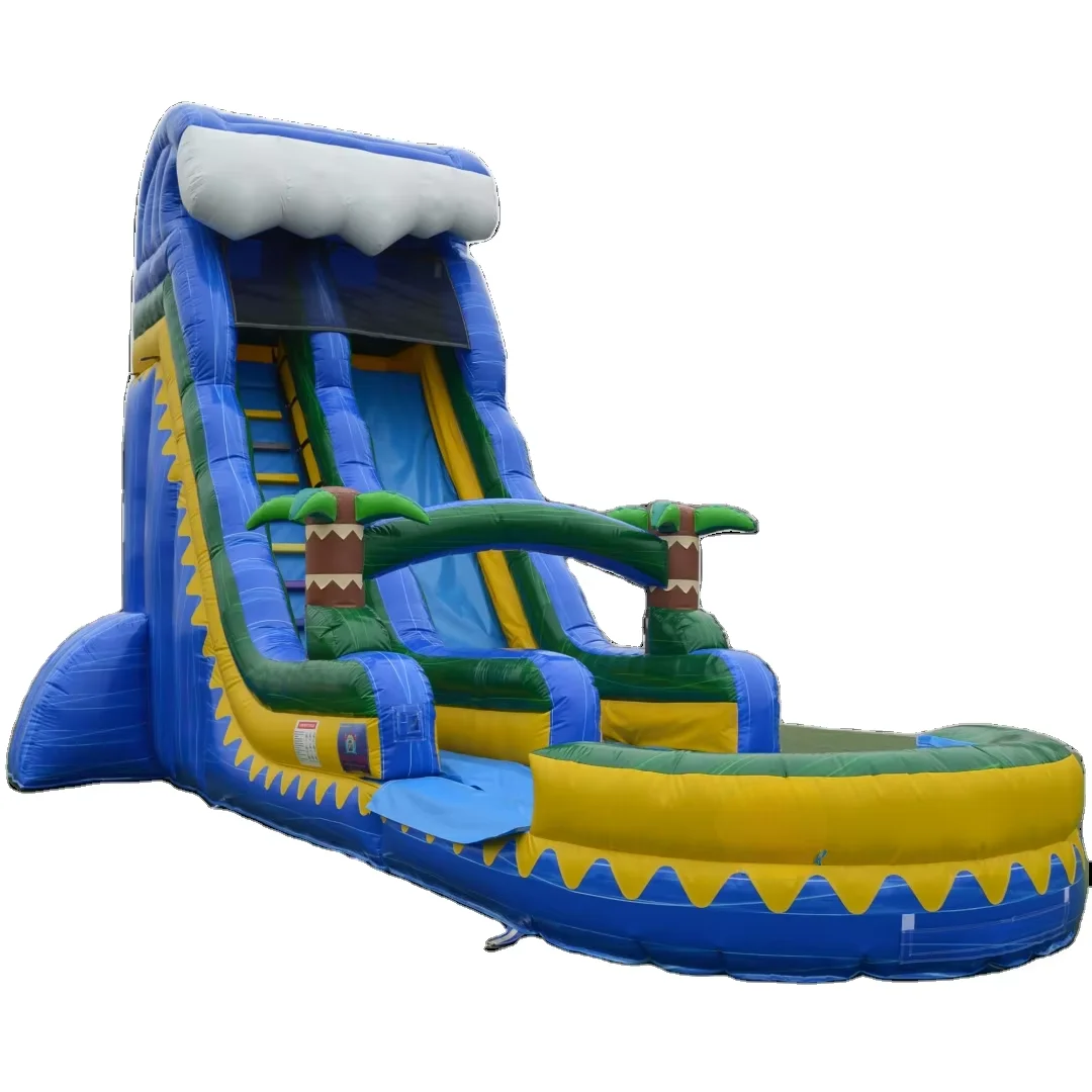 Summer outdoor water slide for kids 20ft blow up water slideinflatable tropical marble kids water