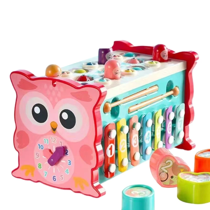 

Multifunctional Xylophone Playing Fishing Toy Whack-a-mole Cognition Toy for Kids Educational Toy Children Gift D5QA