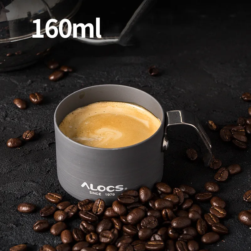 Outdoor Camping Coffee Cup ALOCS Aluminum Alloy Hanging Wall With Handle Anti-fall Lightweight Portable Simple Drinking Tea Cup