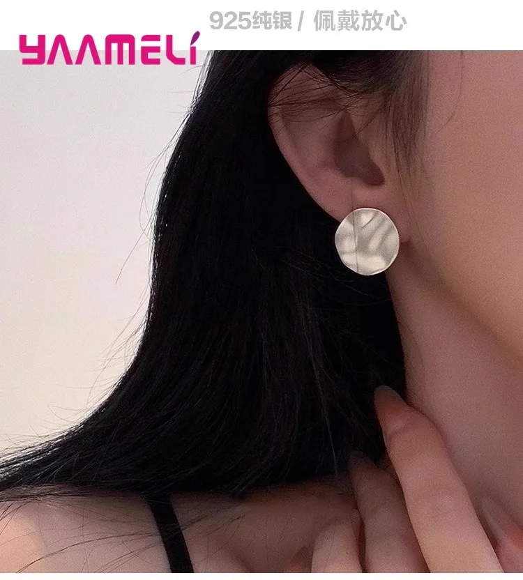 

2025 New Trendy 925 Silver Irregular Geometric Earrings for Women Ladies Temperament Korea Jewelry Fast Shipping