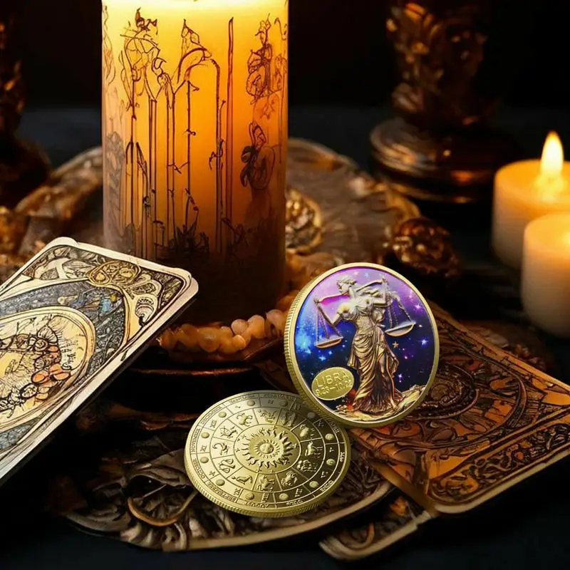 Constellation Coin Libra Gemini Virgo Coin Constellation Souvenir Coin Collectible Commemorative Coin for Constellation Lovers