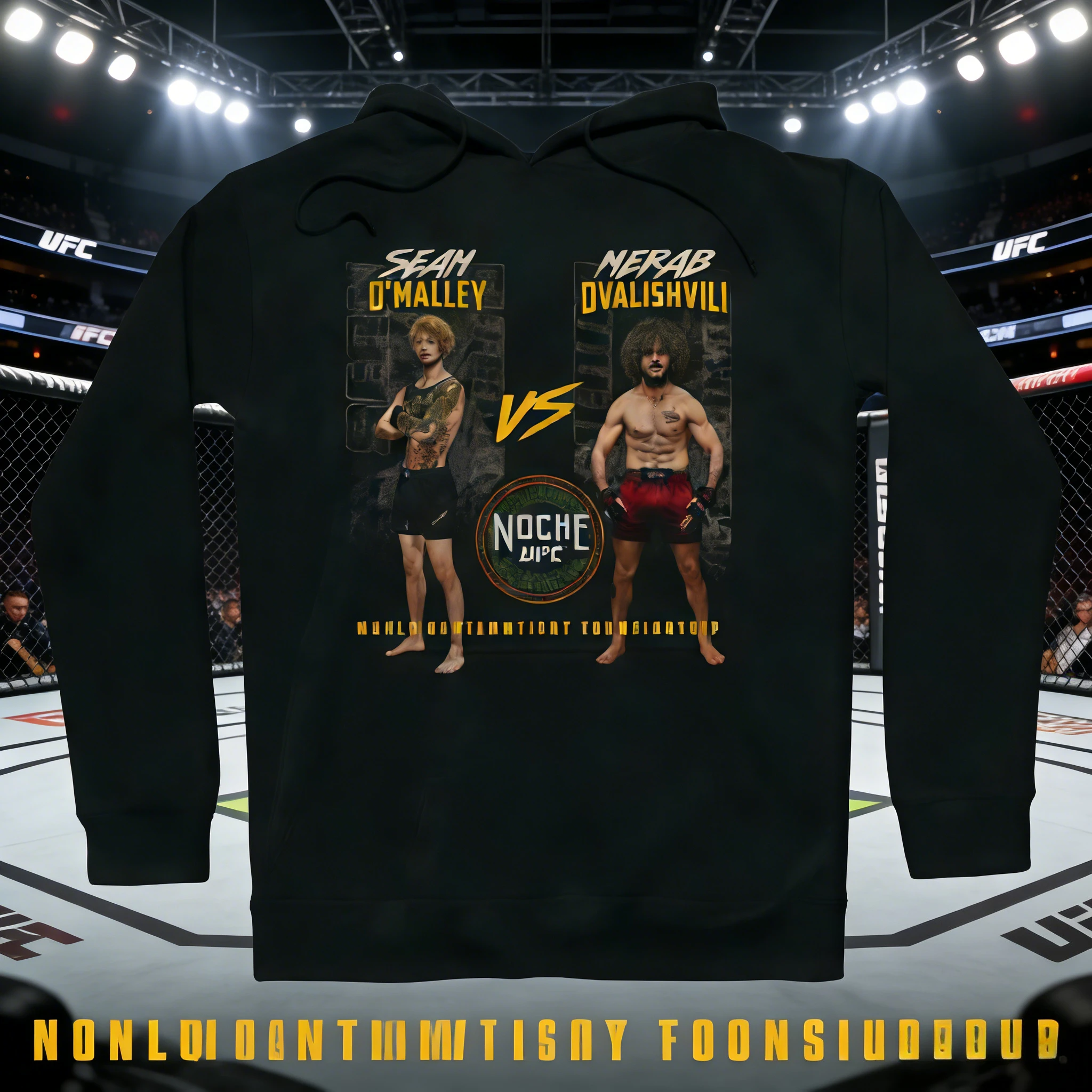 

Худи унисекс из чистого хлопка UFC Sean O'Malley vs Merab Davlashvili, коллекция Осень/Зима 2026