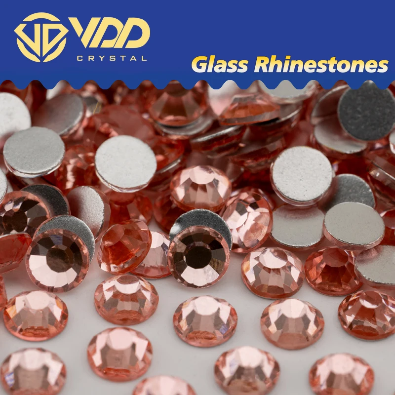 VDD 135 Salmon SS4-SS30 New Color Glass Rhinestones Crystal Flatback Glitter Strass Stones For DIY Crafts Nail Art Decorations
