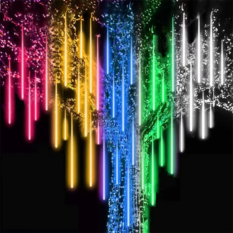 50CM Meteor Shower Rain LED Fairy String Lights Festoon Street Garland Christmas Decors for Homes Outdoor Wedding New Year Decor