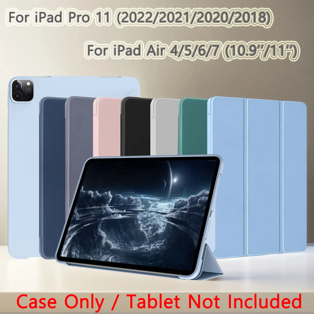 

Case for iPad Pro 11-Inch, 2022/2021/2020/2018 Model (4th/3rd/2nd/1st Generation) Magnetic Flip Smart Cover Soft Silicone Shell
