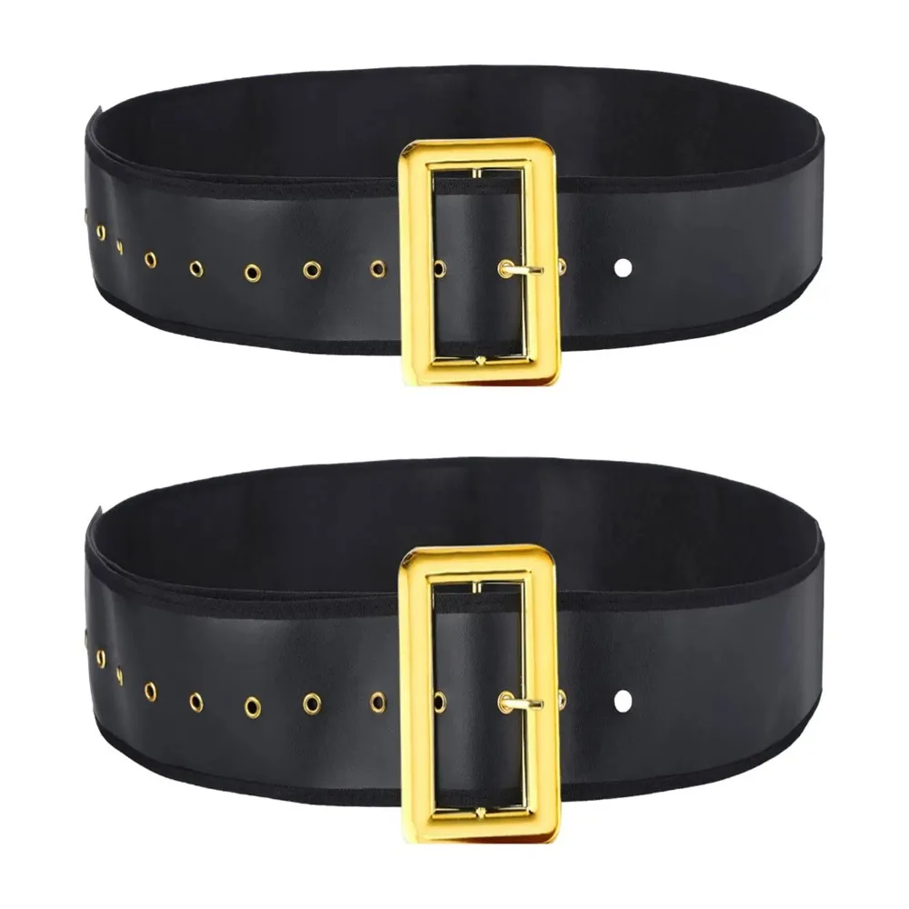 Stage Performance Santa Claus Belt Fancy Dress Xmas Halloween Wide Waist Belt Costume Accessories PU Men's Christmas Belt