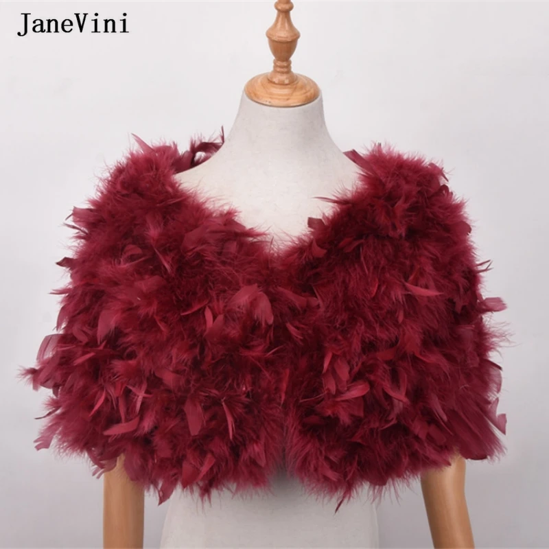 Janevini Luxe Struisvogel Faux Fur Sjaals Elegante Zwarte Struisvogelveren Cape Bolero Bruiloft Jassen Bridal Wraps Jassen Voor Avond