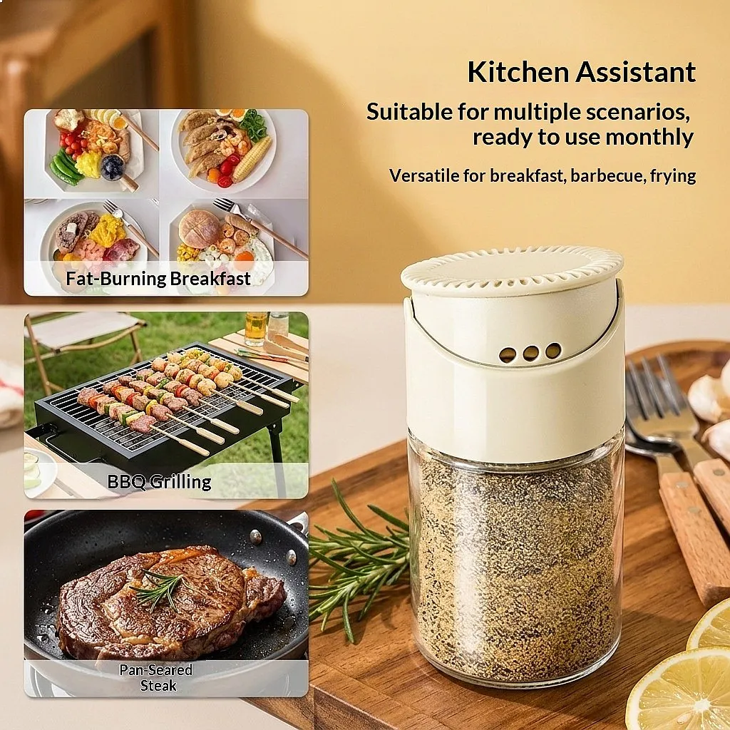 Kitchen Double Diameter Glass Salt Bottle Sealed Seasoning Shaker Cumin Pepper Jar Seasoning Box Salt and Pepper Vinajeras