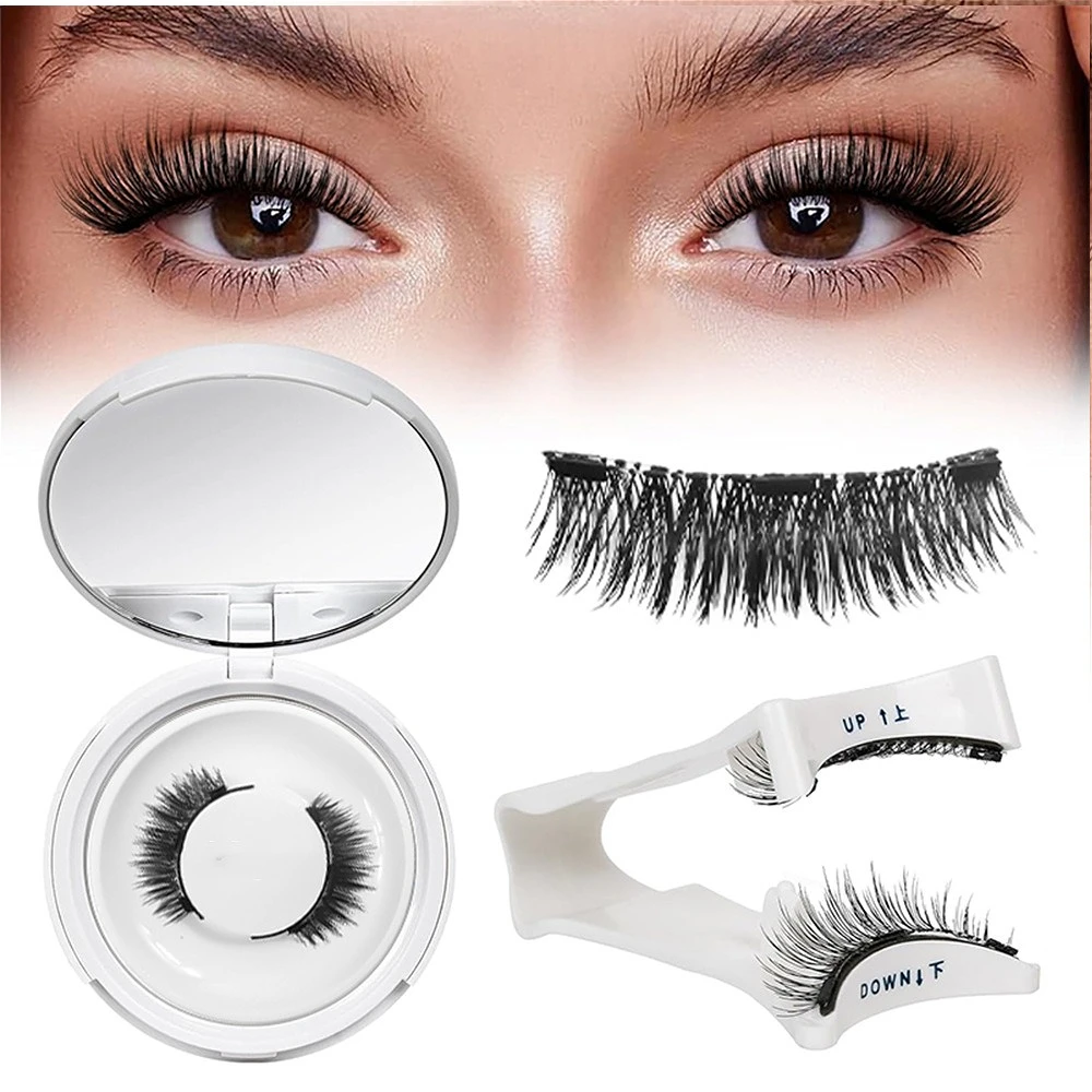 Reusable Magnetic False Eyelash Set - Natural 3D Mink Lashes Easy To Apply & Wear Thick and Slender False Eyelashes