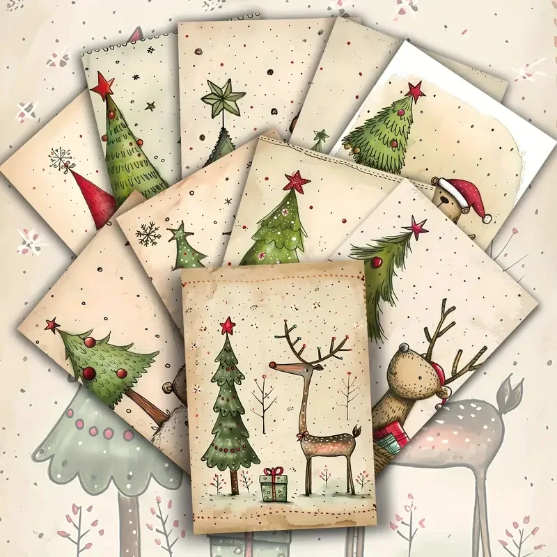20 niedliche Tier-Weihnachtspostkarten, Weihnachtsthema, Grußkarten, Urlaub, Party, Geburtstag, Geschenke, kreativ und interessant