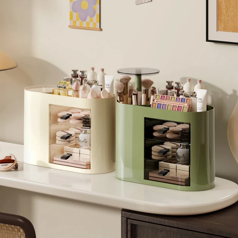 ‌ Organizador de maquiagem vintage-suporte de batom ajustável, armazenamento estilo gaveta, organizador de vaidade em camadas, rack de bancada