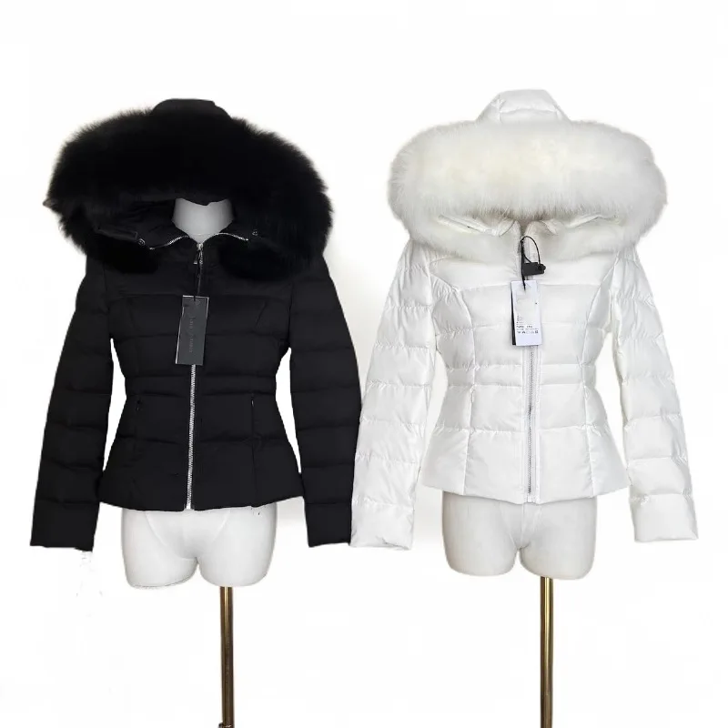 

2025 New Down Jacket Women Parkas Winter Fashion High-Quality Warm Cotton Padded Coat Ladies Short Fur Hooded Outwear