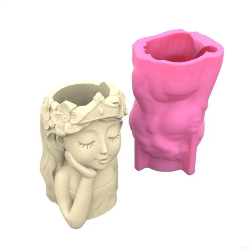 تاج الفتيات حامل القلم وعاء قالب زارع عصاري قالب من السيليكون للديكور DIY #3