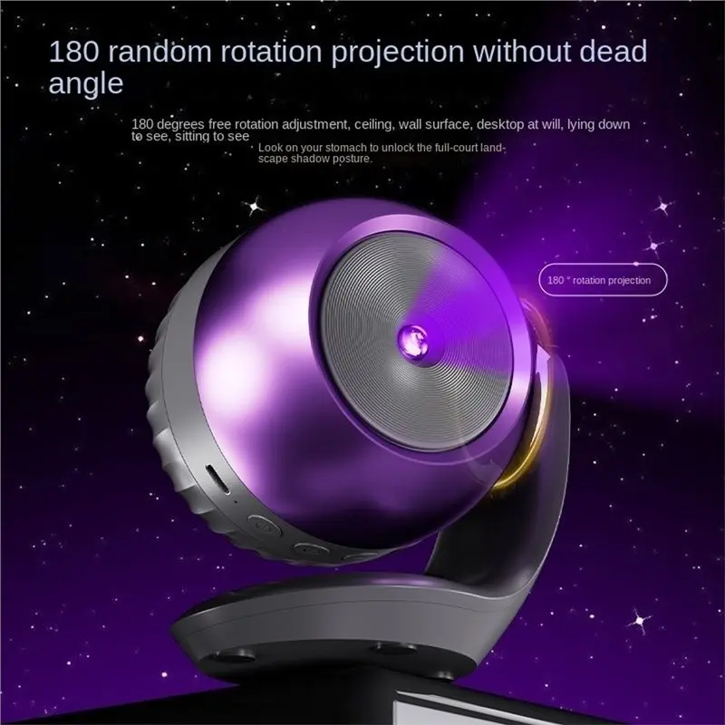 ABLJ Night Light 180 Degree Rotation Planetarium Lamp Galaxy Projector Meteors For Kids Bedroom Valentine Wedding Decor Black