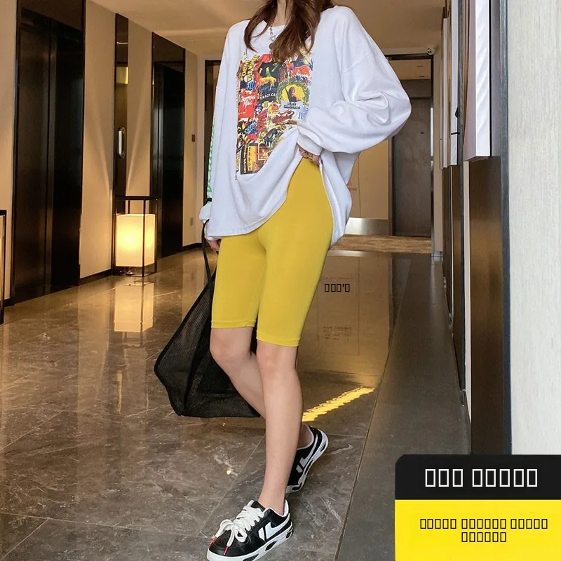 

Modal Se Pants Women's Summer No Hem Five-Quarter Tight orts Thin Large Size High Waist Base Layer Pants Summer Anti-Light