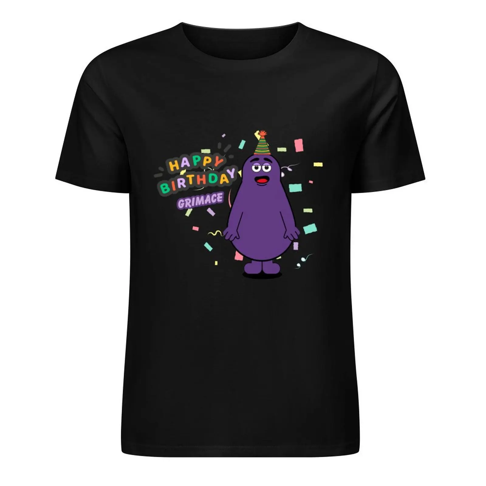 

happy birthday grimace T-Shirt boys animal print cute clothes kawaii clothes Short sleeve tee men