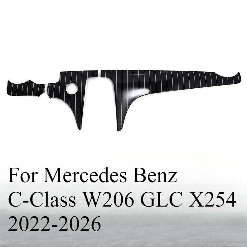 

For Mercedes Benz C-Class W206 GLC X254 2022-2026 Center Console Dashboard Trim Metal Structure Vertical Grain Cover Replacement