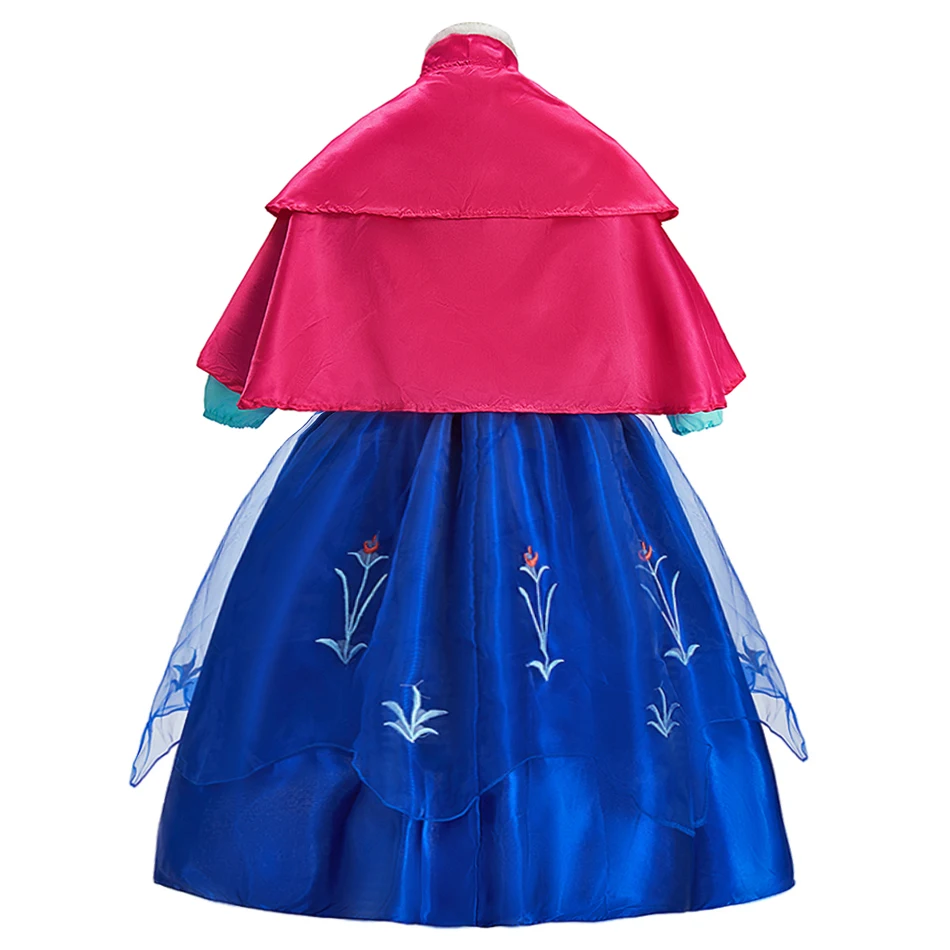 Kids Anna Clothes Little Girls Princess Ball Long Sleeve Vestidos Children Summer Performance Fancy Dress Kids Cospaly Dresses