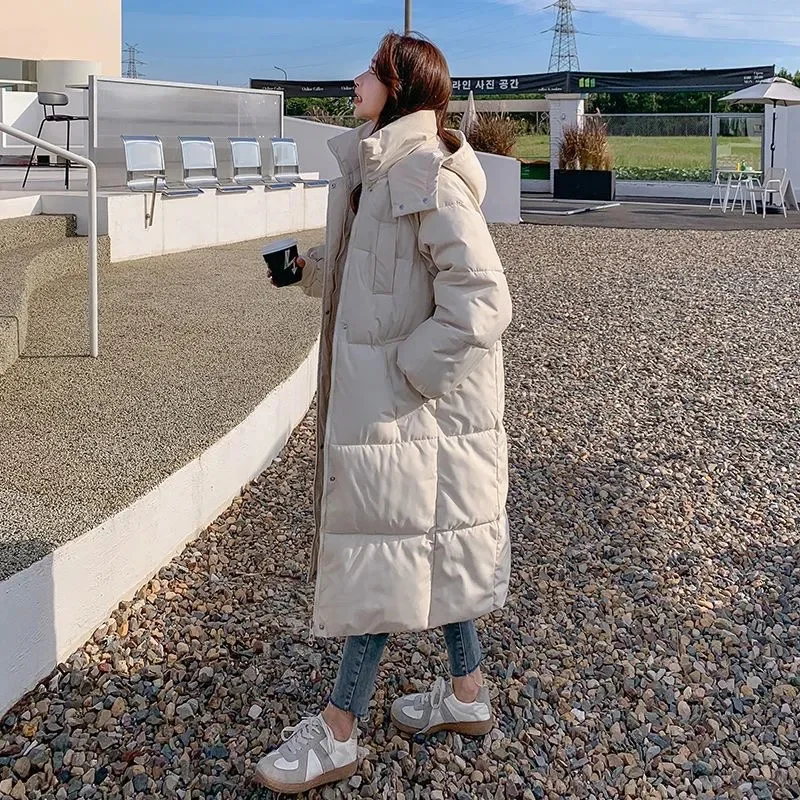 2025 nieuwe Winter Lange Parka Waterdicht Dons Katoen Gewatteerde Jas Vrouwen Mode Capuchon Dikke Warme Sneeuw Jas Vrouwelijke Bovenkleding